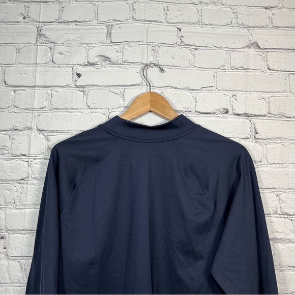 Russell Dri-Power 360 Mock Neck Long Sleeve Shirt Mens Size Large Blue Stretch - Picture 6 of 9